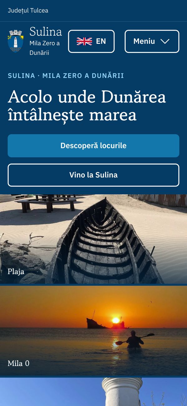 Site-ul Sulina pe telefon