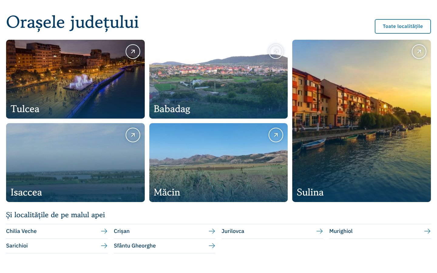 Cele cinci orașe pe tulcea.site
